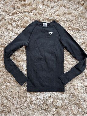 Gymshark Black Seamless Crewneck Long Sleeve Sweat XS